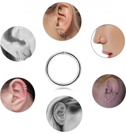 3-6Pairs Stainless Steel 16G Sleeper Earrings Septum Clicker Nose Lip Ring Body Piercing A: 3Pairs Silver Tone(6/8/10mm) $8.0...