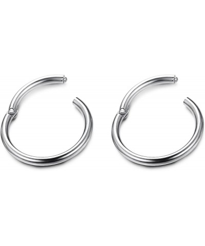 3-6Pairs Stainless Steel 16G Sleeper Earrings Septum Clicker Nose Lip Ring Body Piercing A: 3Pairs Silver Tone(6/8/10mm) $8.0...