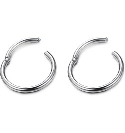 3-6Pairs Stainless Steel 16G Sleeper Earrings Septum Clicker Nose Lip Ring Body Piercing A: 3Pairs Silver Tone(6/8/10mm) $8.0...