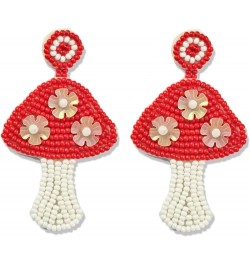 Beaded Easter Earrings for Women Girls Dangling Cute Rabbit Egg Earrings Easter Gifts for Women Friends Mushroom $6.83 Earrings