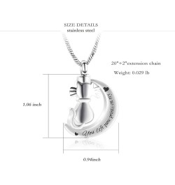 Cat Cremation Jewelry Urn Necklace for Ashes for Pet Memorial Ash Jewelry Keepsake Cute Cat Urn Pendants for Animal Ashes Nec...