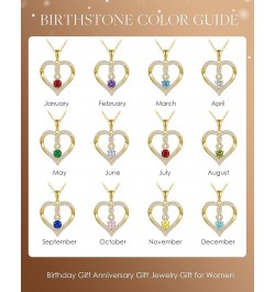 Birthstone Heart Necklaces for Women, 18k Gold Plated and 925 Sterling Silver Infinity Forever Love Pendant Necklaces, Birthd...