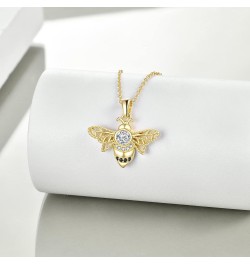 Bee Necklace Bee Necklace for Women Girls Sterling Silver Bee Necklace Dancing Bee Necklace Honey Bee Necklace Gold Bee Neckl...