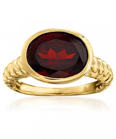 5.00 Carat Oval Garnet Ring in 18kt Gold Over Sterling $39.60 Rings