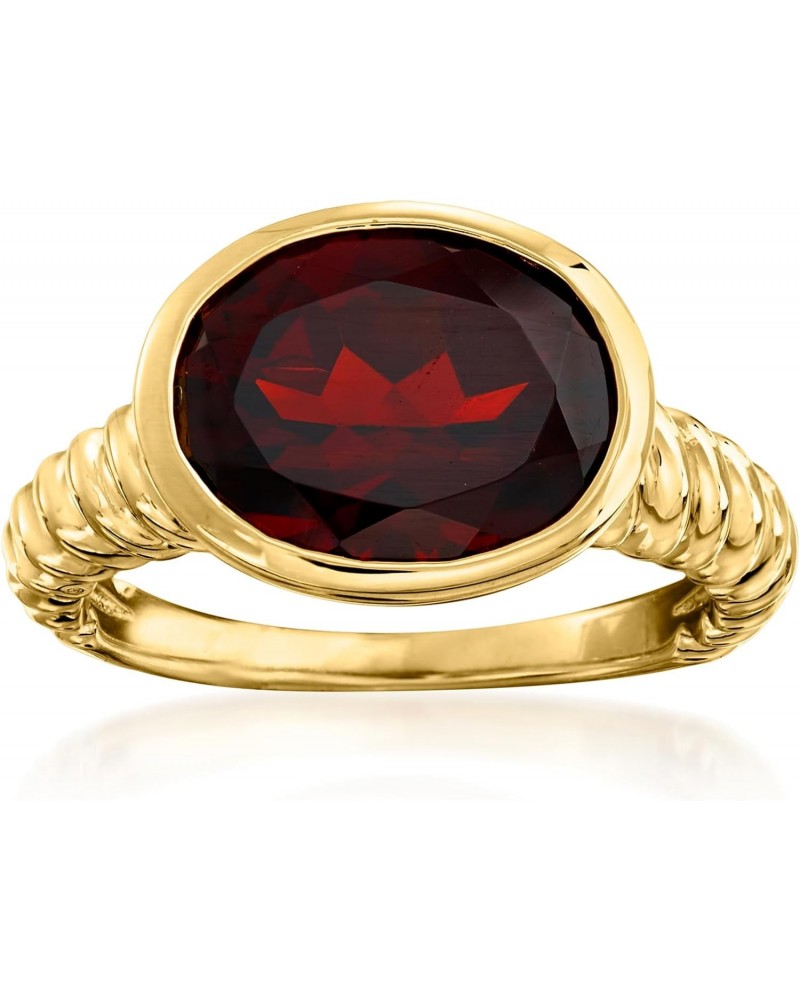 5.00 Carat Oval Garnet Ring in 18kt Gold Over Sterling $39.60 Rings