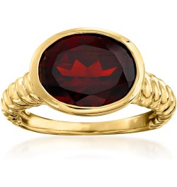 5.00 Carat Oval Garnet Ring in 18kt Gold Over Sterling $39.60 Rings