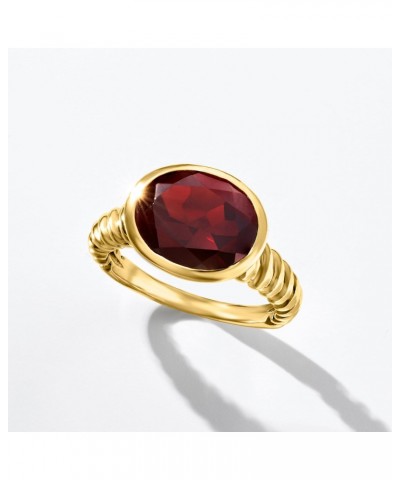 5.00 Carat Oval Garnet Ring in 18kt Gold Over Sterling $39.60 Rings