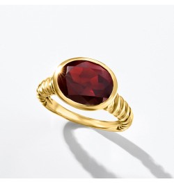 5.00 Carat Oval Garnet Ring in 18kt Gold Over Sterling $39.60 Rings