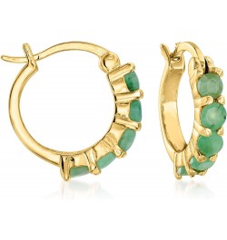 Three Pair Gemstone Huggie Hoop Earrings 2.60 ct. t.w. in 18kt Gold Over Sterling $45.88 Earrings