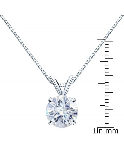 1/2 to 3 1/2 Carat Round Moissanite Solitaire Pendant Necklace in 14k Gold (H-I, cttw) 4-Prong 16 to 18 Inch Adjustable Chain...