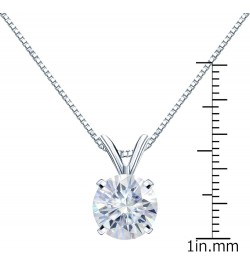 1/2 to 3 1/2 Carat Round Moissanite Solitaire Pendant Necklace in 14k Gold (H-I, cttw) 4-Prong 16 to 18 Inch Adjustable Chain...