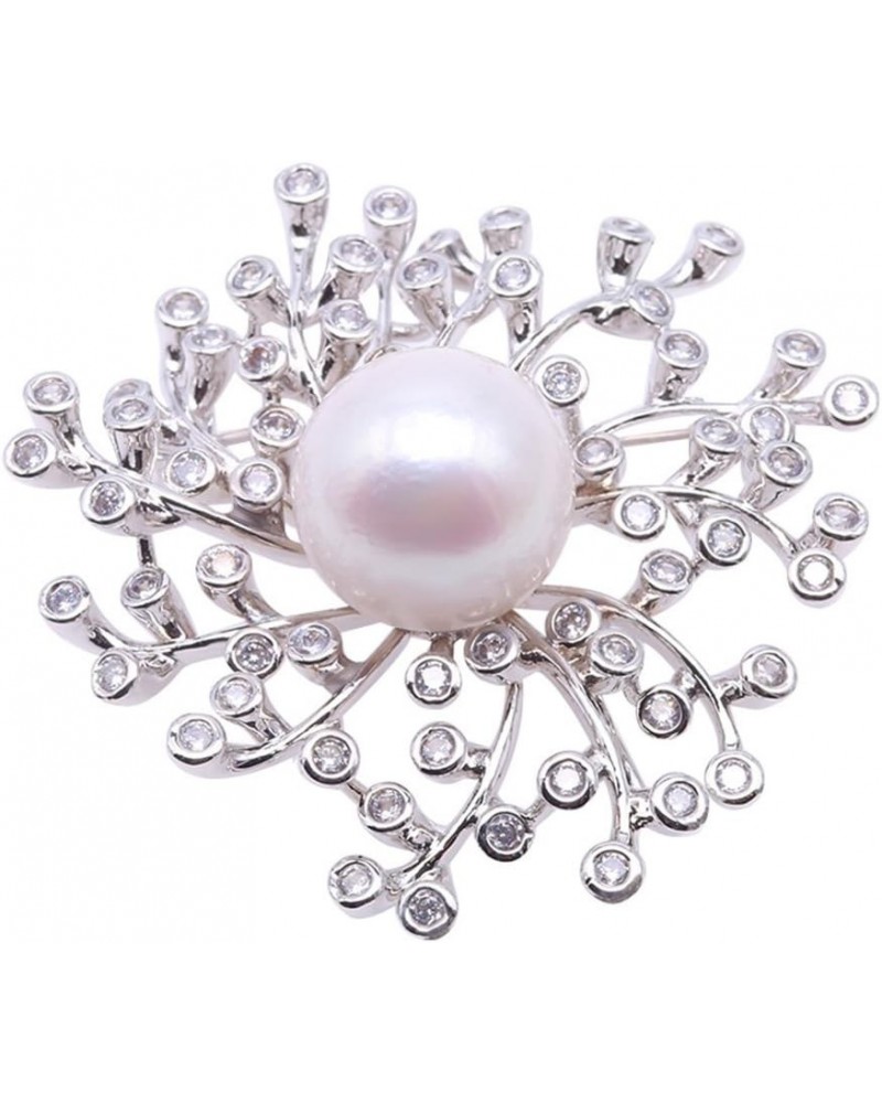 Floral Brooch Freshwater Cultured Pearl Brooches Pins for Women $31.20 Brooches & Pins