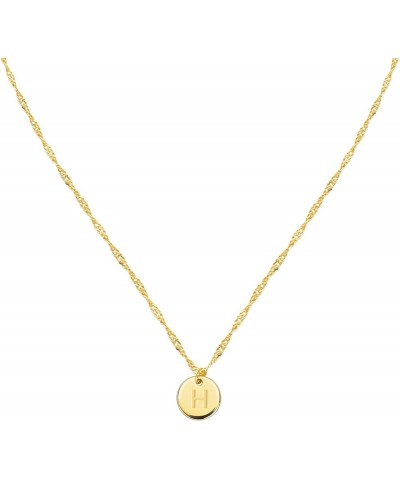 Gold Initial Coin Pendant Necklace, 18K Gold Plated Letter Pendant Necklaces for Women, Adjustable Personalized A-Z Initial A...