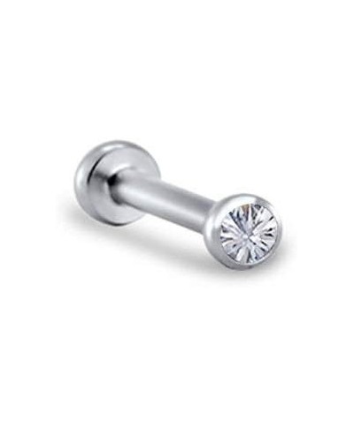 316L Stainless Steel Labret Nose Ring Stud Titanium Push Pin Threadless Post 3/16, 1/4, 9/32, 5/16 Stone 18G 2.5mm Stone - 5/...