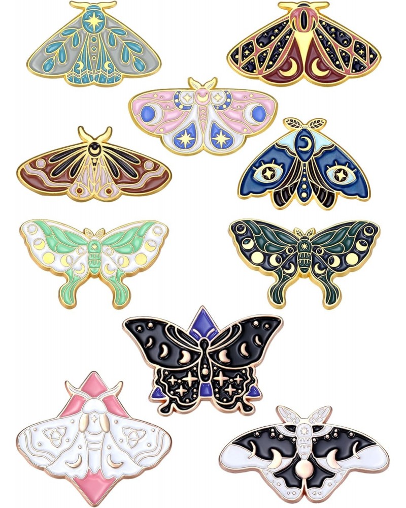 10 Pieces Cute Enamel Backpacks Pins Cool Horror Enamel Brooches Enamel Butterfly Lapel Pins for Steampunk Badge Jewelry for ...