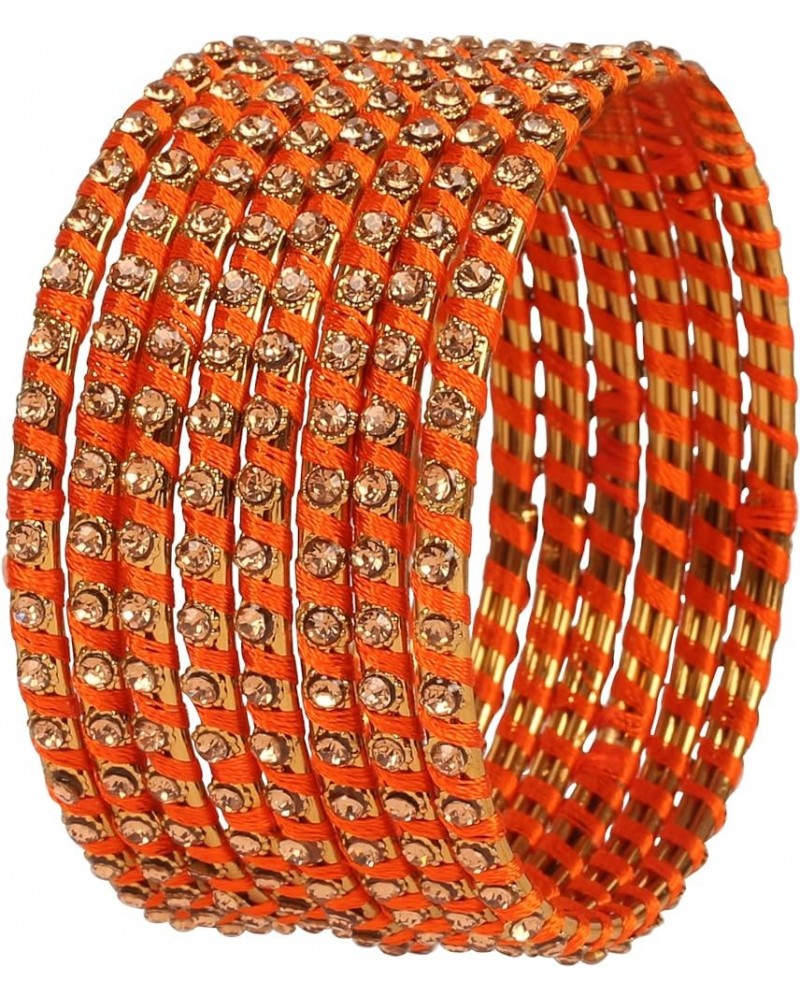 New Silk Thread Bangle Collection Indian Bollywood Hand Woven Silk Thread Rhinestone Designer Jewelry Bracelets Bangle Set of...