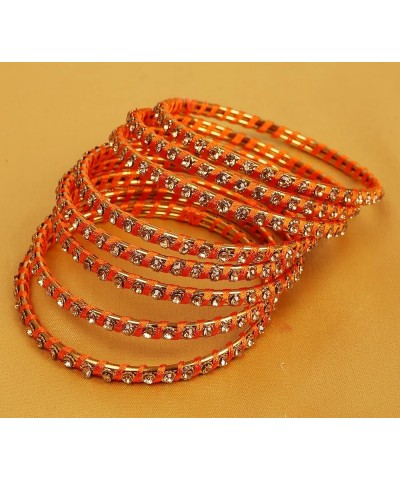 New Silk Thread Bangle Collection Indian Bollywood Hand Woven Silk Thread Rhinestone Designer Jewelry Bracelets Bangle Set of...