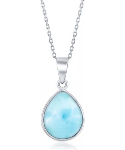 Sterling Silver Larimar Blue Necklace for Women - Natural Larimar Jewelry - Beautiful Blue Larimar Stones - Larimar Necklace ...