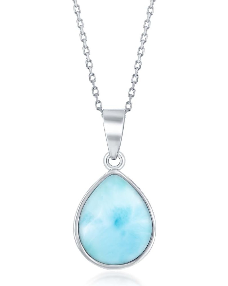 Sterling Silver Larimar Blue Necklace for Women - Natural Larimar Jewelry - Beautiful Blue Larimar Stones - Larimar Necklace ...