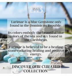 Sterling Silver Larimar Blue Necklace for Women - Natural Larimar Jewelry - Beautiful Blue Larimar Stones - Larimar Necklace ...