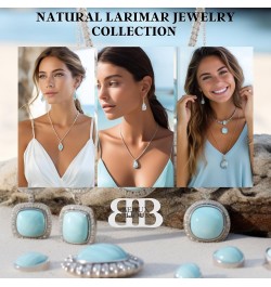 Sterling Silver Larimar Blue Necklace for Women - Natural Larimar Jewelry - Beautiful Blue Larimar Stones - Larimar Necklace ...