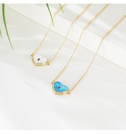 Opal Necklace for Women Dainty Gold Plated Pendant Necklaces Zirconia Opal Gemstone Copper Jewelry with Gifts Box Lock White ...