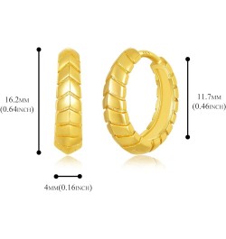 Gold Hoop Earrings for Men and Women Hypoallergenic Sterling Silver Ear Pins Earrings with Unique Patterns/CZ Gold Plated Ear...