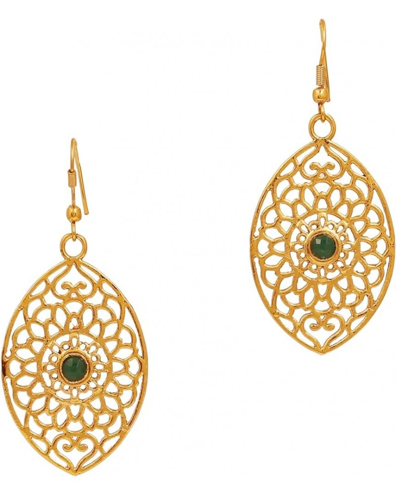 Indian Bollywood fine filigree jali handcrafted Designer Jewelry Earrings In Antique Gold or Silver Tone For Women. D338 Gree...