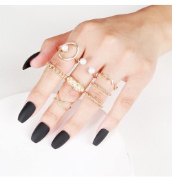 Gold Rings for Women Non Tarnish Stackable Knuckle Rings Set Boho Butterfly Leaf Pearl Rings Midi Pinky Rings Set Teen Girl G...