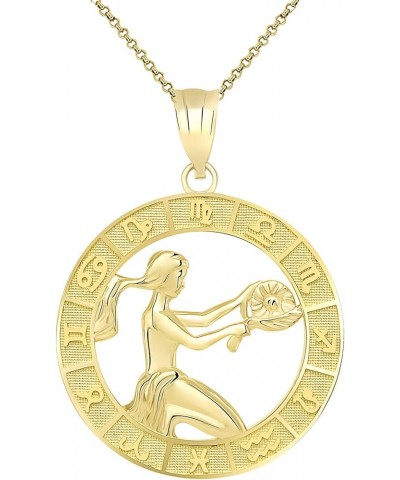 14k Yellow Gold Zodiac Pendant Necklace 22.0 Inches Virgo $92.39 Necklaces