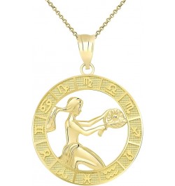 14k Yellow Gold Zodiac Pendant Necklace 22.0 Inches Virgo $92.39 Necklaces