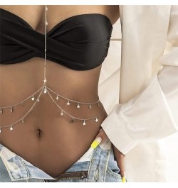 Pendant Tassel Body Chain Jewelry For Women And Girls Belly Waist Chain Bikini Beach Silver $5.01 Body Jewelry