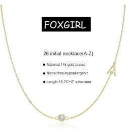 Gold Initial Necklaces for Women Girls, Dainty Sideways Letter Necklace 14k Gold Plated A-Z Pendant Choker Necklace Trendy Mo...