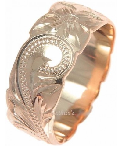 Pink rose gold plated 925 sterling silver Hawaiian 8mm plumeria flower scroll cut out edge ring size 3 to 12 $20.27 Rings