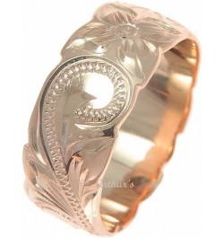 Pink rose gold plated 925 sterling silver Hawaiian 8mm plumeria flower scroll cut out edge ring size 3 to 12 $20.27 Rings