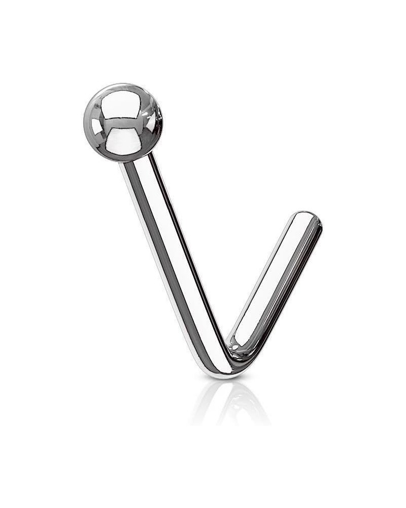 Nose Stud Ring Flat Dome I.P Surgical Steel L Bend 20G 18G - 4 Color Available Silver I.P. 18G $6.69 Body Jewelry