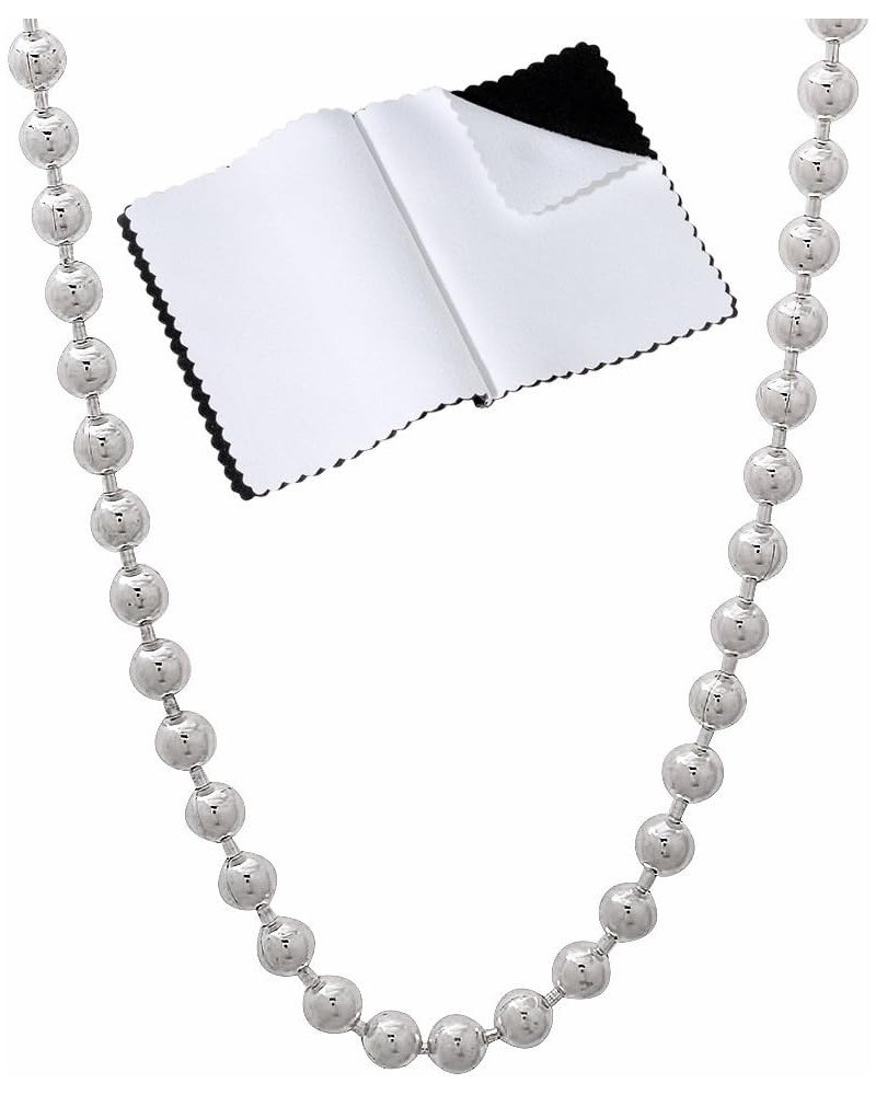 1mm-5mm Solid .925 Sterling Silver Ball Military Chain Necklace or Bracelet 18.0 Inches 3mm Necklace $30.60 Necklaces