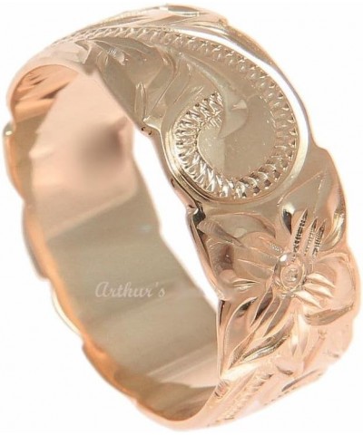 Pink rose gold plated 925 sterling silver Hawaiian 8mm plumeria flower scroll cut out edge ring size 3 to 12 $20.27 Rings