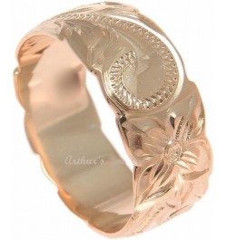 Pink rose gold plated 925 sterling silver Hawaiian 8mm plumeria flower scroll cut out edge ring size 3 to 12 $20.27 Rings