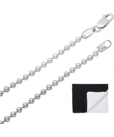 1mm-5mm Solid .925 Sterling Silver Ball Military Chain Necklace or Bracelet 18.0 Inches 3mm Necklace $30.60 Necklaces