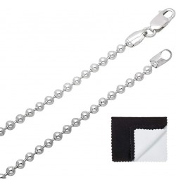 1mm-5mm Solid .925 Sterling Silver Ball Military Chain Necklace or Bracelet 18.0 Inches 3mm Necklace $30.60 Necklaces