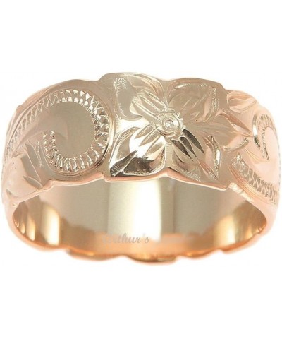 Pink rose gold plated 925 sterling silver Hawaiian 8mm plumeria flower scroll cut out edge ring size 3 to 12 $20.27 Rings