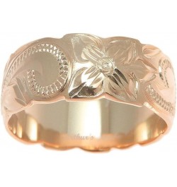 Pink rose gold plated 925 sterling silver Hawaiian 8mm plumeria flower scroll cut out edge ring size 3 to 12 $20.27 Rings