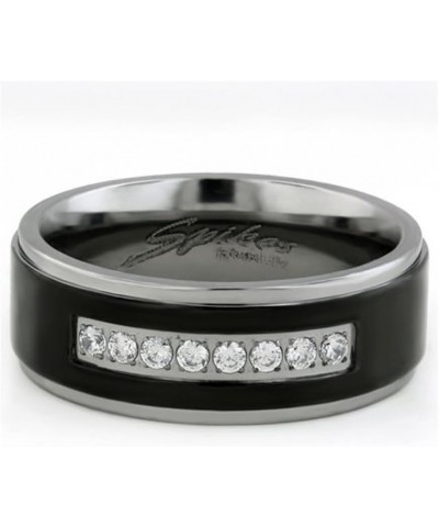 Her and His 3 Piece Black Stainless Steel Engagement Wedding Ring Set and Titanium Band Size Women's 07 Men's 13 $23.29 Sets