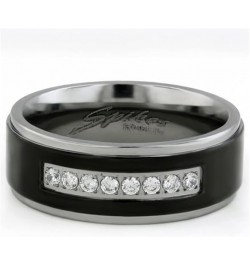 Her and His 3 Piece Black Stainless Steel Engagement Wedding Ring Set and Titanium Band Size Women's 07 Men's 13 $23.29 Sets