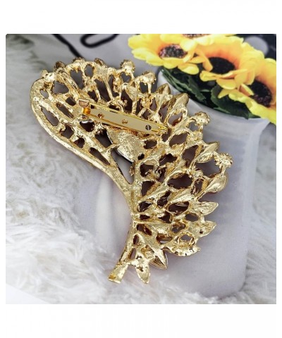 Rhinestone Crystal Big Large Brooch Pin Jewerly Accessory Gold Tone Red $8.54 Brooches & Pins