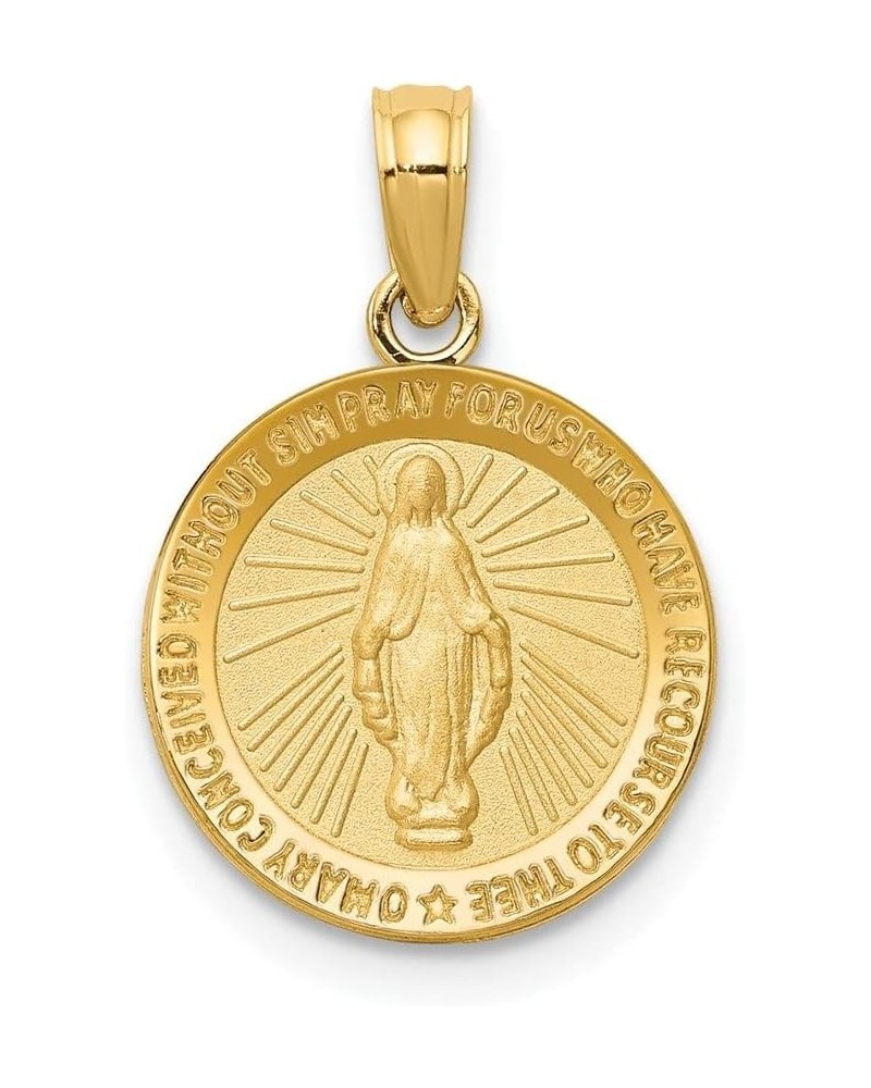 14k Yellow Gold Miraculous Medal Pendant Fine Jewelry for Women (L- 19 mm W- 13 mm) $72.13 Pendants