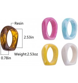 Bangle Cuff Bracelets Chunky Bracelets for Women Girls Colorful Irregular Resin Acetate Wristbands Retro Wide Geometric Trans...