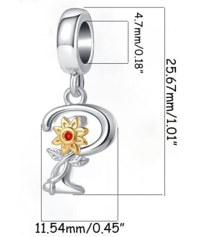 Letter A-Z Initial Charms Sunflower Birthday Alphabet Bead Charms for Bracelets Necklaces P $7.41 Bracelets