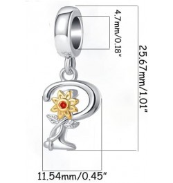 Letter A-Z Initial Charms Sunflower Birthday Alphabet Bead Charms for Bracelets Necklaces P $7.41 Bracelets